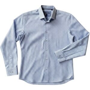 Visconti Men's Dress‎ Shirt XL No Show Button Down Long Sleeve Blue & White Nice